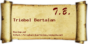 Triebel Bertalan névjegykártya